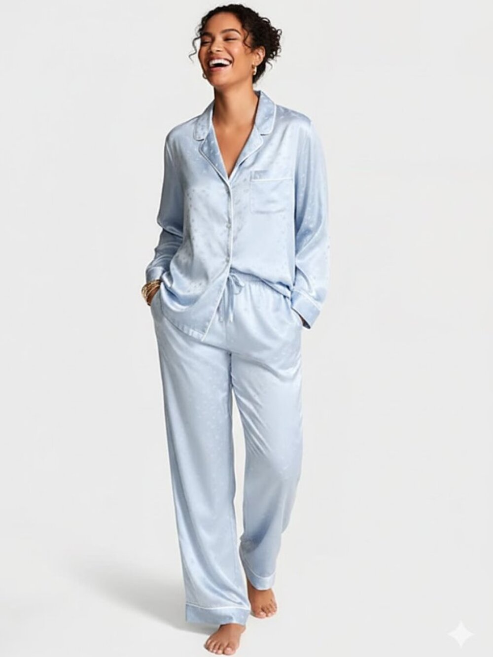 Victoria's Secret Butterfly Satin Long Pajama Set in Small (Short) NWT